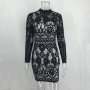  Официална къса черна дантелена рокля , снимка 7