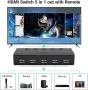 UGREEN HDMI превключвател 5 в 1 изход 4K@60Hz, HDMI сплитер с дистанционно управление , снимка 2