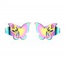Цветни обеци пеперуди от стомана, снимка 1 - Обеци - 34728903