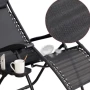 Шезлонг KraftWorld Lagos – Сгъваем, метален, с подлакътници и поставка, снимка 8