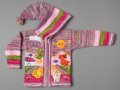Многоцветна перуанска детска жилетка с елфска качулка, размери от 0 до 7 години , снимка 1