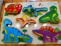 Дървен детски пъзел с динозаври., снимка 1 - Игри и пъзели - 43653519