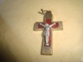 СТАРО БРОНЗОВО ПОСРЕБРЕНО РАЗПЯТИЕ КРЪСТЧЕ с ЕМАЙЛ-ЛАК 21238, снимка 7