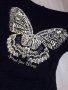 Черна тениска с пеперуда , снимка 1 - Тениски - 28354459