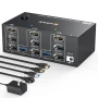 НОВ ТЕСТВАН KVM превключвател за 2 компютъра към 3 монитора + KCEVE USB 3.0. HDMI + DisplayPort 8K.., снимка 5