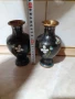 Cloisonne Клоазоне Двойка стари вази бронз клетъчен емайл, снимка 7