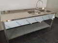 Работна маса от неръждаема стомана с две мивки , снимка 6