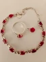 Сребърен комплект с червени камъни, снимка 7