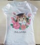 Нова дамска тениска с трансферен печат Коте, Рози, снимка 3