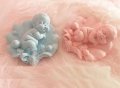3D Заспало малко бебе върху мида силиконов молд форма фондан гипс украса декор