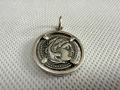 Сребърен медальон с вградена монета на  Александър Велики. №7776, снимка 3