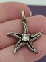 Сребърна морска звезда Буква АУ, снимка 1 - Колиета, медальони, синджири - 43988727