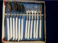 коктейлни ( десертни) лъжички и вилички 2 х 6 броя, комплект от СССР, снимка 1