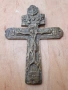 Стар голям възрожденски бронзов кръст разпятие религия, снимка 1