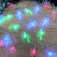 LED Коледни лампички ангели, цветни, снимка 1 - Други - 43296396
