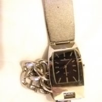 Херман немски часовник с капак  кварц верижка стоманен корпус прахоуст., снимка 1 - Дамски - 29005381