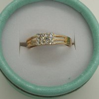 18 К златно покритие позлатен пръстен от медицинска стомана с бели кристали, снимка 12 - Пръстени - 43706934