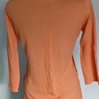 Еластична блуза с V образно деколте / оранжева блуза , снимка 4 - Корсети, бюстиета, топове - 26571805