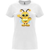 Нова дамска тениска с Пчеличка в бял цвят , снимка 1 - Тениски - 44049553
