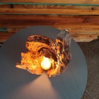 Дървена нощна лампа, снимка 6 - Настолни лампи - 43844849