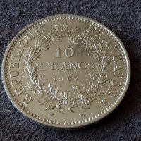 10 франка 1967 Франция СРЕБРО сребърна монета в качество 1, снимка 1 - Нумизматика и бонистика - 39976030