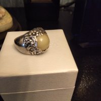 Сребро и слонова кост ,ръчна изработка масивен пръстен  КОЛЕДНО НАМАЛЕНИЕ , снимка 4 - Пръстени - 37943753
