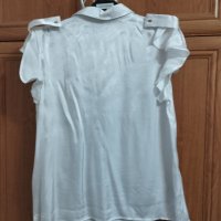 Бяла сатенена блуза, снимка 3 - Тениски - 43436503