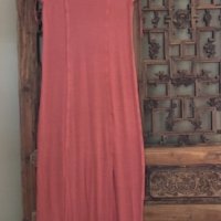 Дълга розова рокля с ръкавче от 6 парчета, снимка 1 - Рокли - 40259913