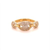Златен дамски пръстен 2,18гр. размер:55 14кр. проба:585 модел:16569-3, снимка 1 - Пръстени - 40606019