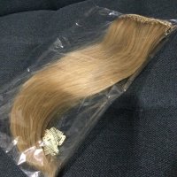 45 см НОВА Естествена коса / руса / руси екстеншъни, снимка 3 - Аксесоари за коса - 40683447