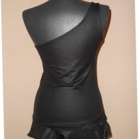 Еластична черна рокля с едно рамо , снимка 4 - Рокли - 28754706