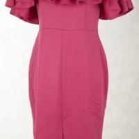 Розова парти рокля с волани марка Onyx , снимка 2 - Рокли - 29031127