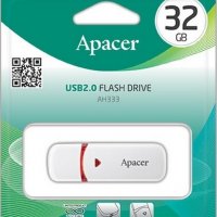 Нова USB 32GB Flash памет Apacer AH 333 - бяла, запечатана, снимка 1 - USB Flash памети - 28624953