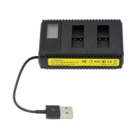 Зарядно за GoPro Hero 3/3+, За батерии AHDBT-201/301/2, LCD дисплей, USB кабел, Двойно, снимка 4 - Батерии, зарядни - 27843774