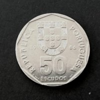 Монета. Португалия. 50 ескудо. 1986 година., снимка 1 - Нумизматика и бонистика - 36747005