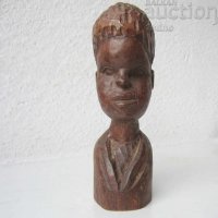 Момче глава Дърворезба малка пластика статуетка бюст фигура, снимка 3 - Статуетки - 28880564
