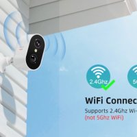 Комплект 2 бр. Външни WIFI безжични охранителни HD камери DEKCO,PIR/сирена/2-посочно аудио/IP66, снимка 10 - HD камери - 44061306