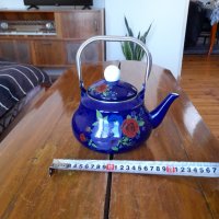Стар емайлиран чайник #37, снимка 3 - Антикварни и старинни предмети - 36853381