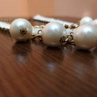 Колие с бели перли , снимка 2 - Колиета, медальони, синджири - 43941132