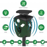 Techune® Animal Repeller 360 градуса слънчев ултразвуков репелент за  открито за домашни любимци, снимка 3 - Други - 35381368