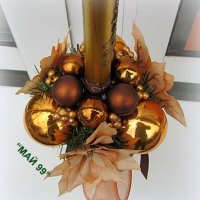 Коледен свещник в цвят мед, снимка 2 - Коледни подаръци - 43349503