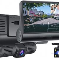 FULL HD с три камери Видеорегистратор за кола, камера за автомобил DVR, ДВР, черна кутия регистратор, снимка 2 - Аксесоари и консумативи - 38488761