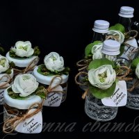 Сватбени подаръци за гости- Стъклени шишенца, бурканчета с мед, подаръци за сватба, , снимка 4 - Сватбени аксесоари - 19909708