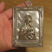 Нагръден знак  медальон богородица, Дева Мария  със седеф -внос от Израел, Йерусалим, снимка 4 - Антикварни и старинни предмети - 28870780