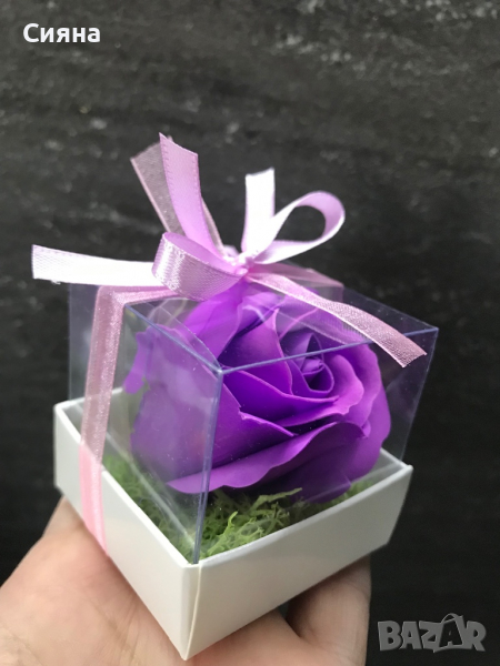 Кутийка със сапунена роза и скандинавски мъх, снимка 1