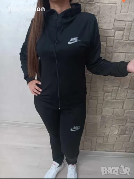✅Дамски екип Найк с качулка черен.🛑S L XL Удобен, практичен,качествен!, снимка 1
