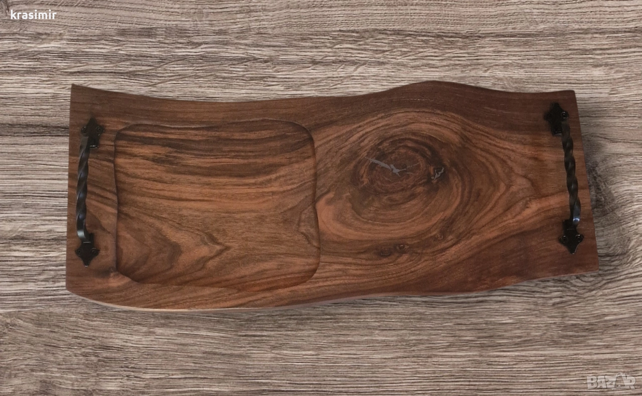 плато за сервиране и рязане от орех, снимка 1