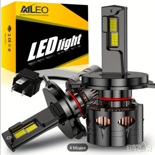 Момощни  автомобилни LED крушки за основни фарове H4, снимка 1