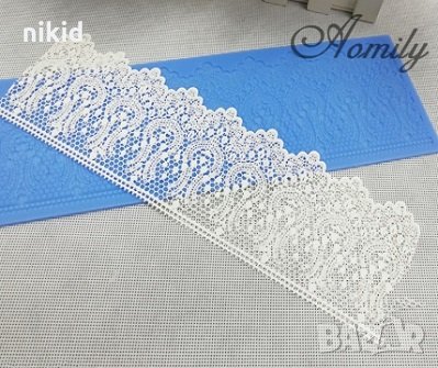 Елегантна голяма дантела борд силиконов молд форма за украса торта с фондан шоколад гъмпейст, снимка 1