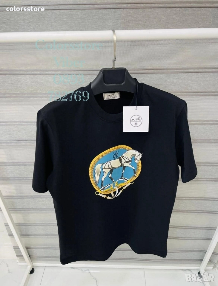 Мъжка Черна тениска Hermes -IM67L, снимка 1